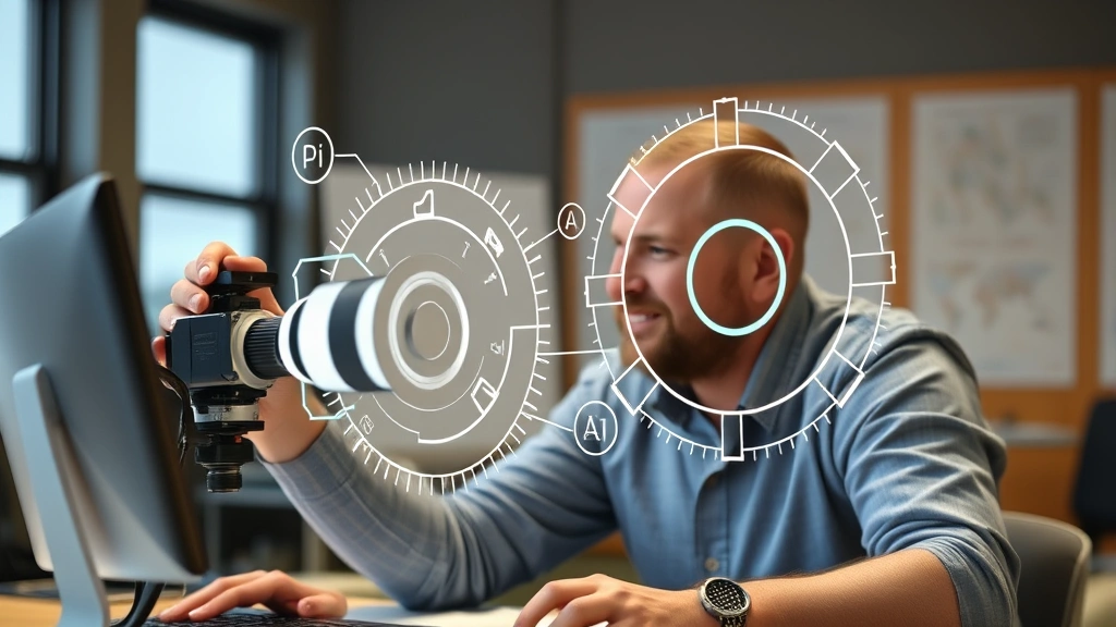 Learner practicing skill with feedback mechanism visible, focused expression, iterative improvement in action, professional development environment