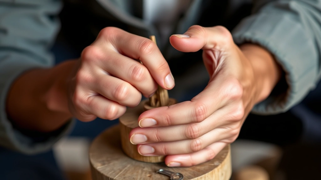 Hands working on practical skill - building, creating, or practicing something tangible, showing active engagement and concentration