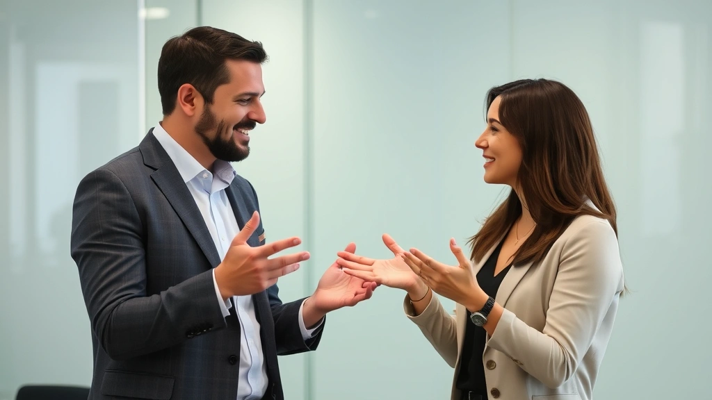 Two people in mentoring conversation, one teaching the other, positive body language, learning in progress, professional setting