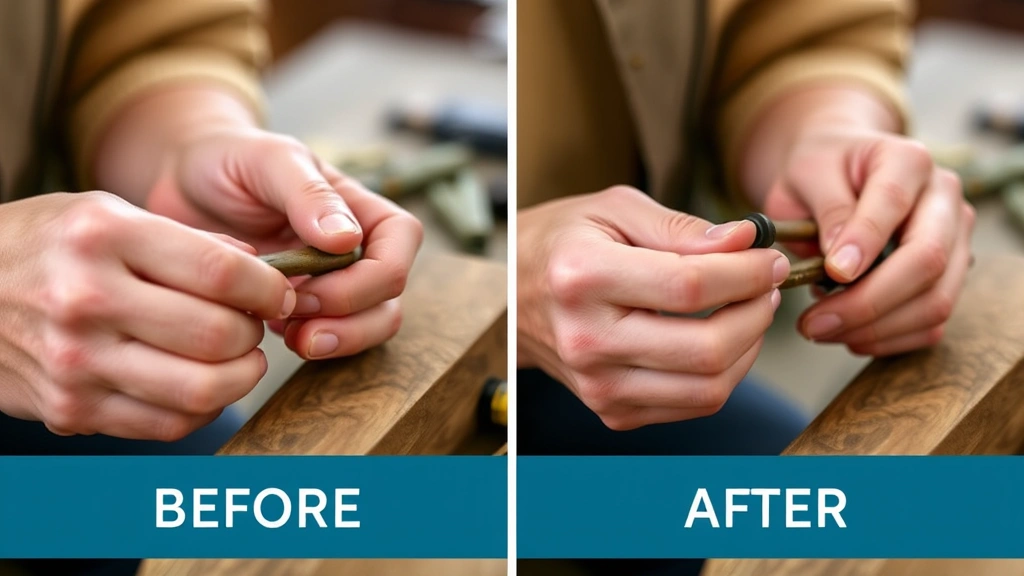 Hands practicing skill with visible progress, tools or instruments, concentration and determination, before-and-after progression implied, encouraging atmosphere