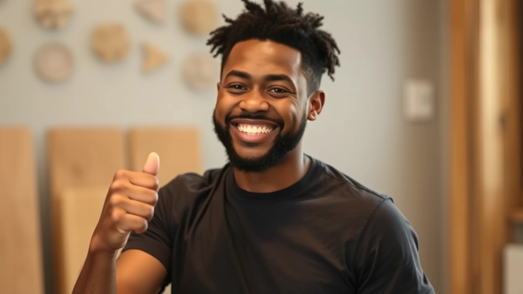 Individual celebrating small breakthrough moment, fist pump or smile, after overcoming difficulty, authentic achievement emotion, practice environment