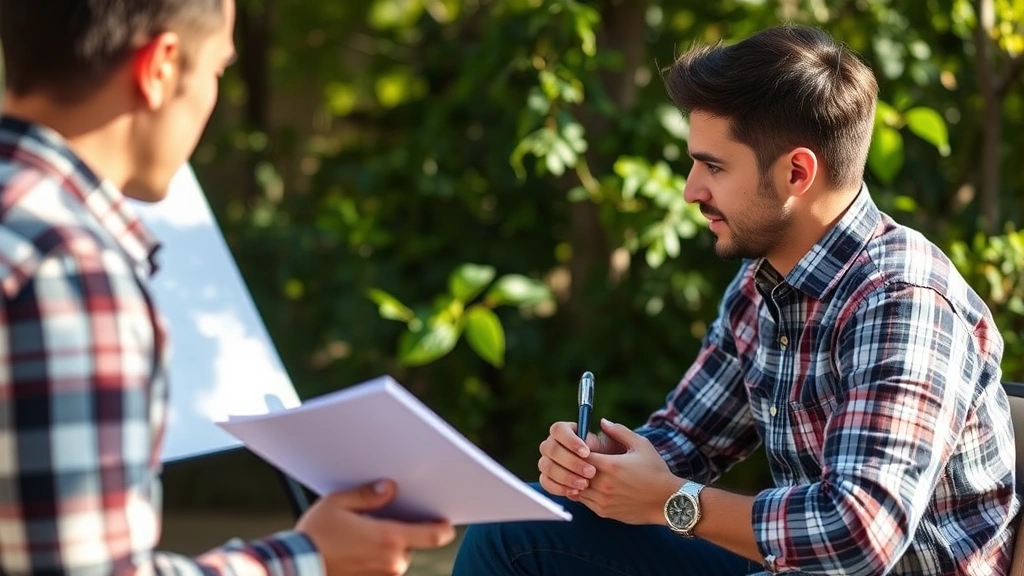 Progress visualization - someone reviewing notes and reflecting on improvement, encouraging moment of realization, natural lighting