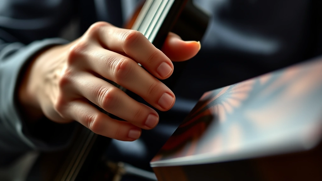 Close-up of hands working on a skill—could be playing instrument, coding, writing, or crafting—showing muscle memory development, defined fingers in motion