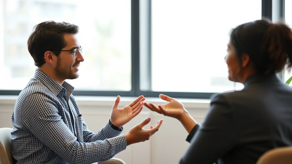 Person receiving feedback or coaching from mentor, collaborative learning moment, professional development setting