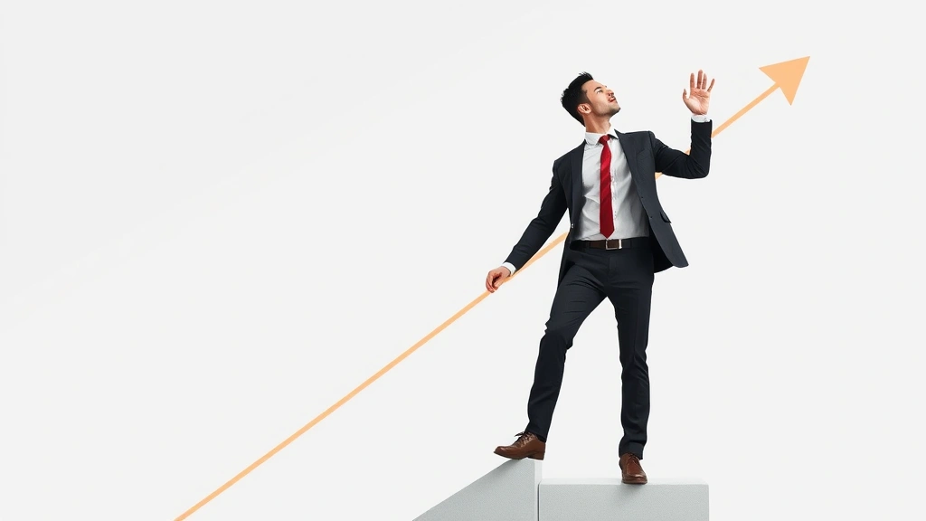 Person climbing upward on ascending line graph, determined expression, professional attire, representing progress and skill development growth trajectory