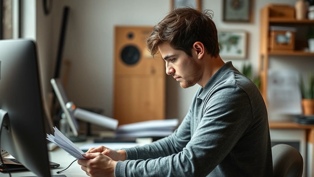 Person engaged in deliberate practice, concentrated face studying materials or working on a challenging task in a clean workspace